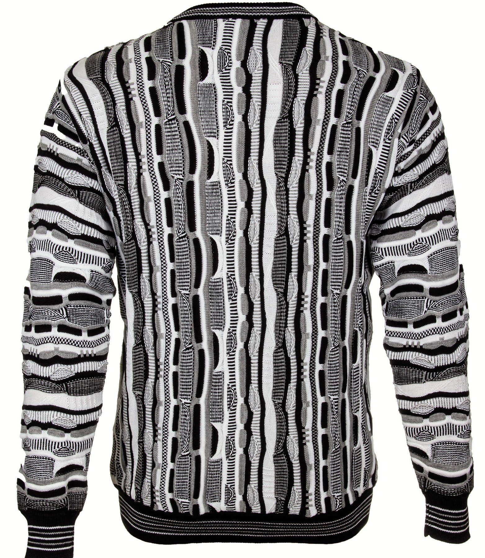 Cascallo Strickpullover Cascallo® Aurelio Herren Strickpullover Schwarz-Wei günstig online kaufen