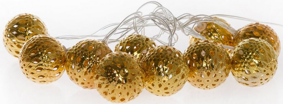 Myflair Möbel & Accessoires LED-Lichterkette Weihnachtsdeko, mit Kugeln,  mit 10 LEDs, Länge ca. 170 cm, 10 LED\'s zaubern eine weihnachtliche  Atmosphäre