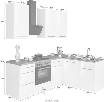 wiho Küchen Winkelküche Unna, mit E-Geräten, Stellbreite 220 x 170 cm