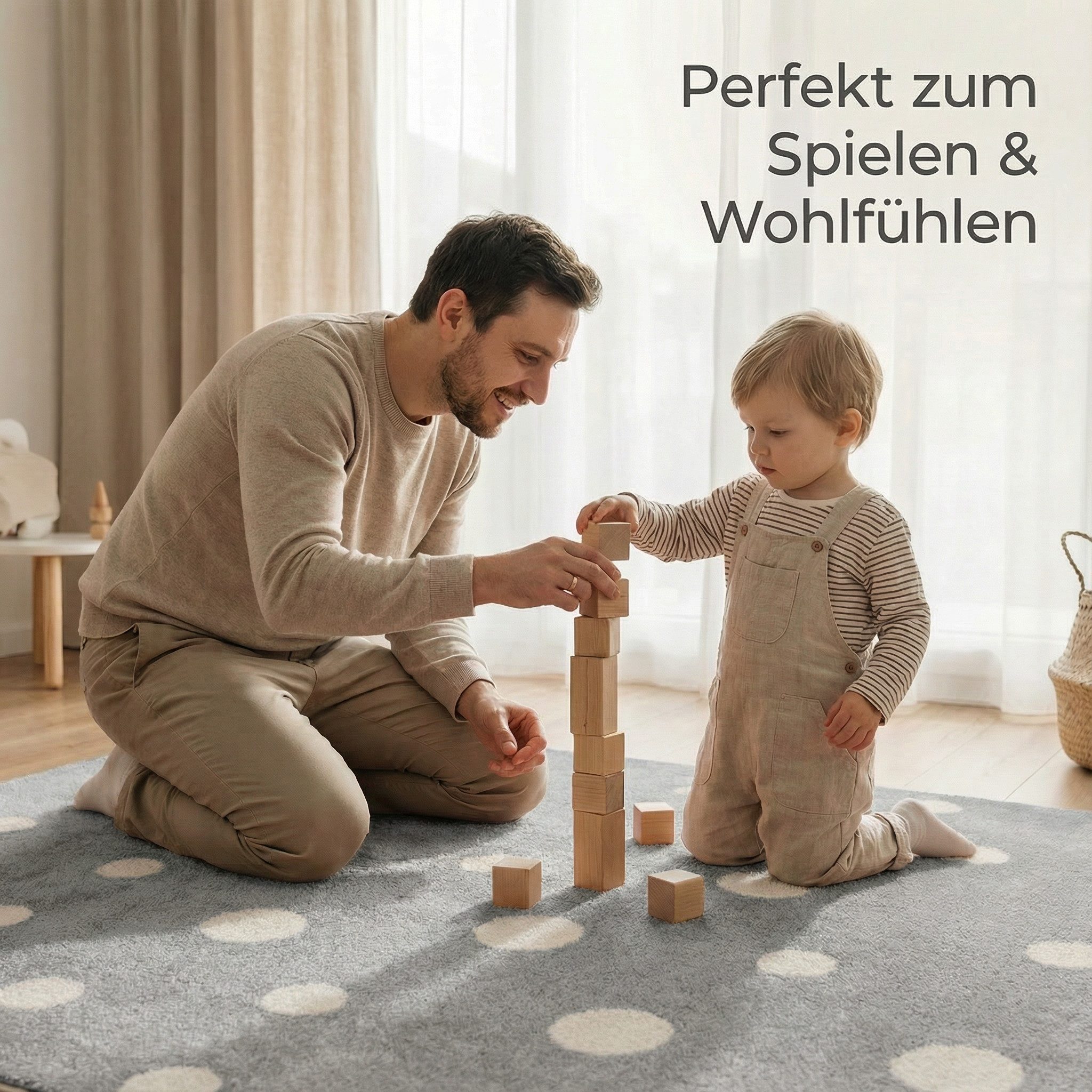 Jimri Kinderteppich DOT´S Teppiche für Kinderzimmer, Kinderzimmerteppich, Teppich, Läufer, Regenbogen – Bild 4 von 5