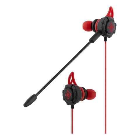 DELTACO In-Ear-Headset (abnehmbares Mikrofon, Doppelmikro, Silikonflügel) Headset (inkl. 5 Jahre Herstellergarantie)