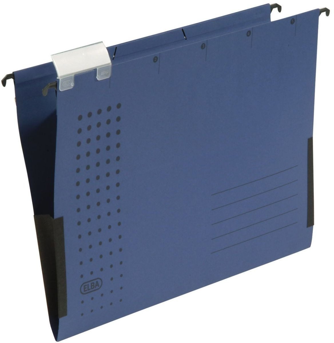 ELBA Hefter Hängetasche chic A4 230g/qm Karton mit Leinenfröschen dunkelblau VE=5