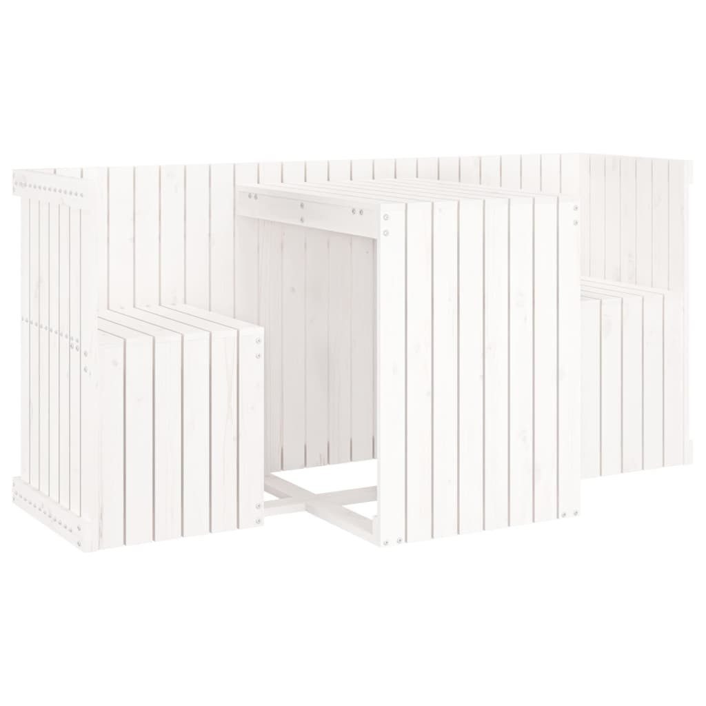 vidaXL Gartenlounge-Set Balkonmöbel-Set 2-Sitzer Weiß Massivholz günstig online kaufen