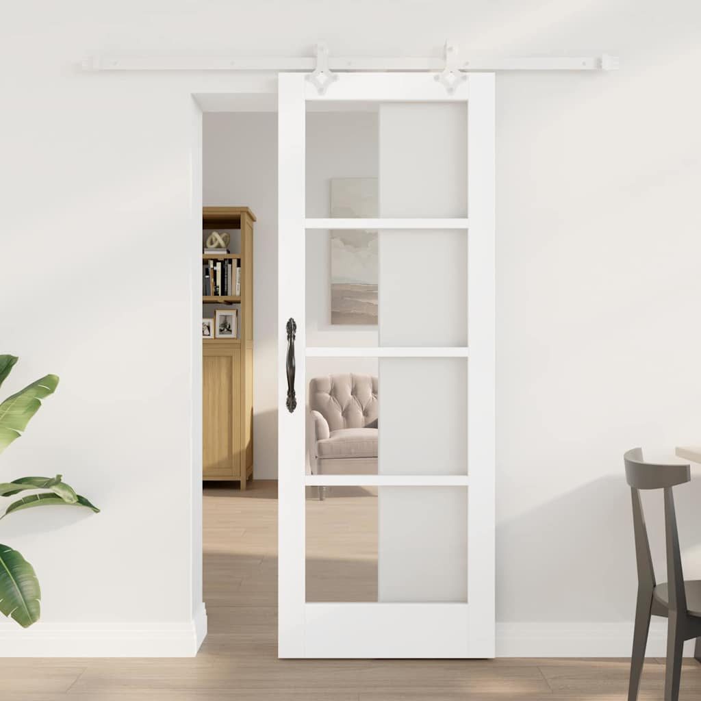 vidaXL Zimmertür Schiebetür-Set 2-teilig Weiß MDF 735 x 1985 cm