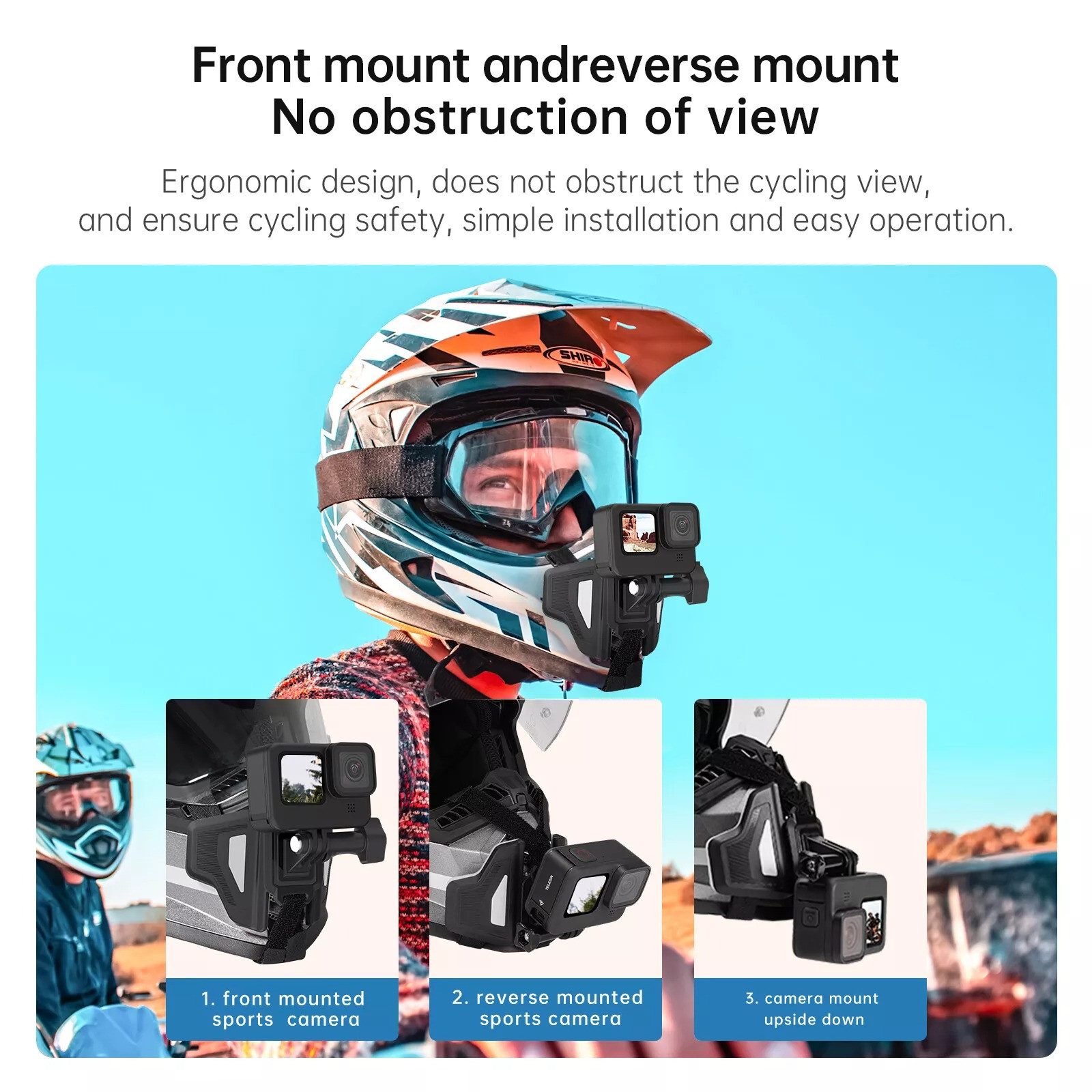 Telesin Action Cam-Halterung Motorrad Helm Halterung Halter Chin Mount für Gopro Hero Insta360 DJI