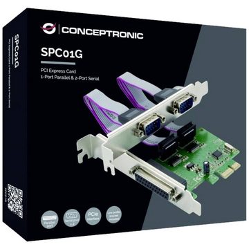 Conceptronic Paralleport & serielle 2-Port PCI-Express-Karte Modulkarte, inkl. Low-Profile Slotblech