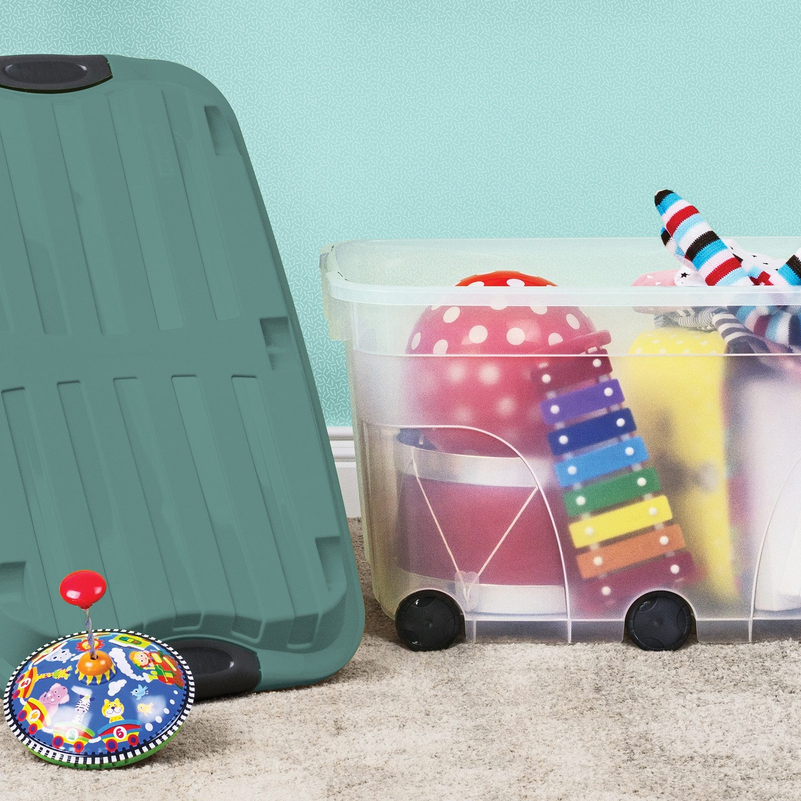 ROTHO Aufbewahrungsbox Roller 6 2er-Set Spielzeugkiste günstig online kaufen