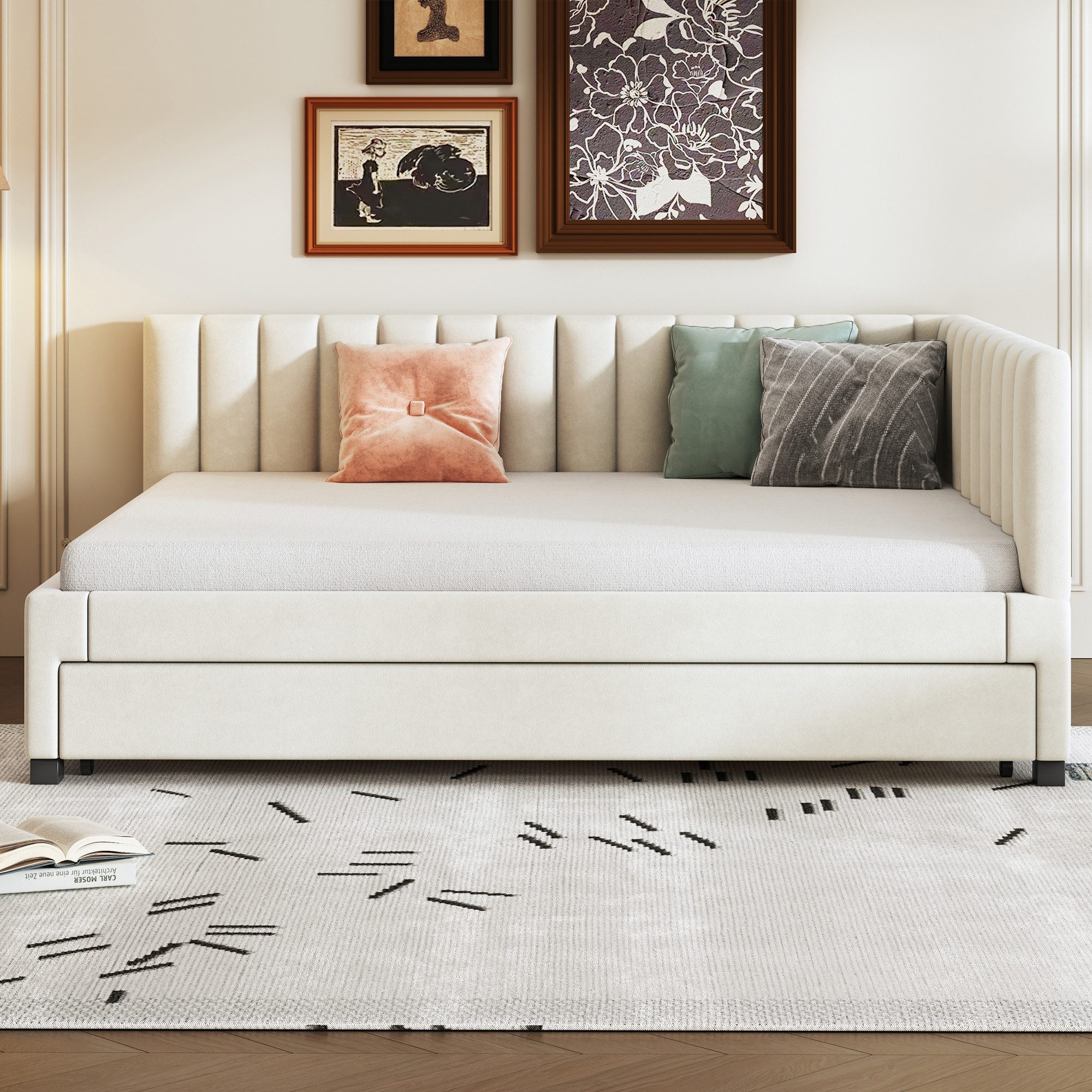 Merax Daybett 140x200cm mit Ausziehbett 90x190cm (Jugendbett Kinderbett, 1 günstig online kaufen