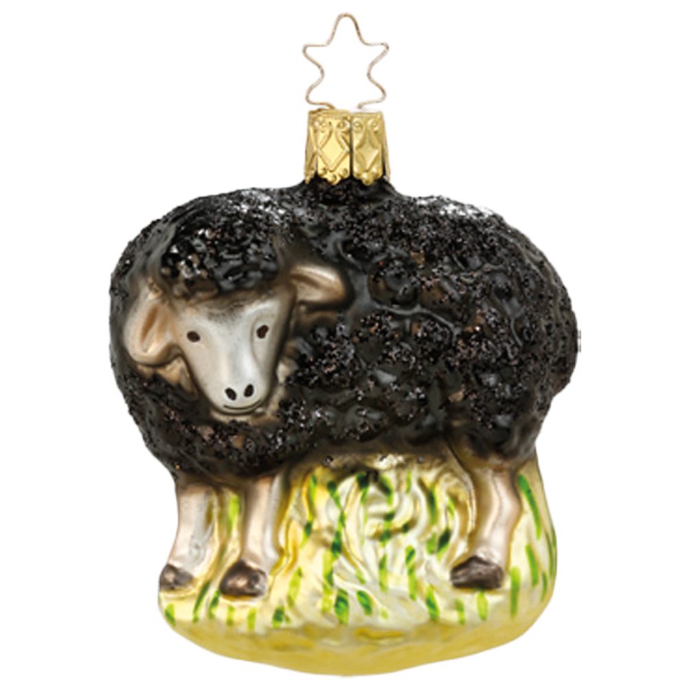 INGE-GLAS® Osterfigur Schwarzes Schaf (1 St), mundgeblasen, handbemalt