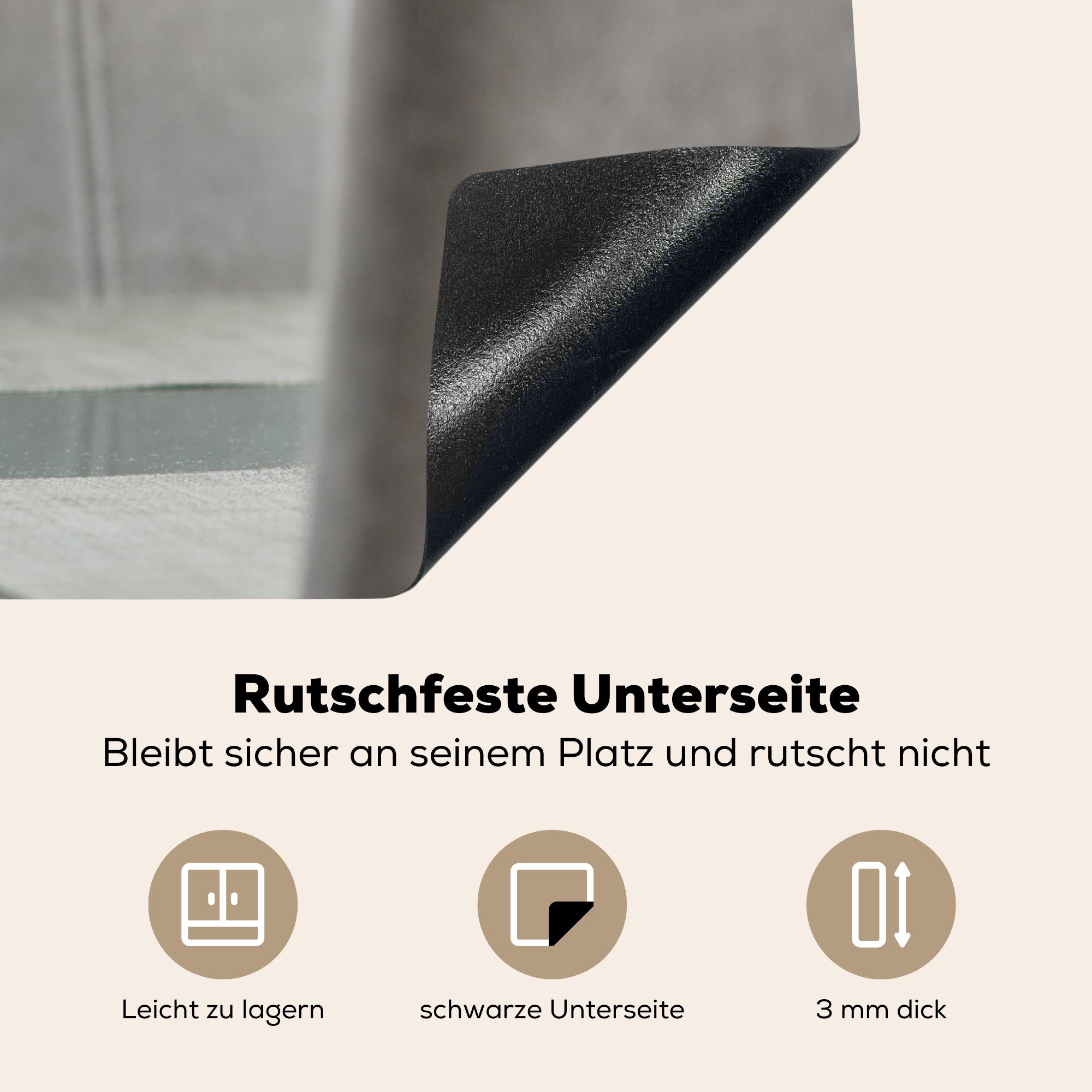 MuchoWow küche, Schutz für Vinyl, (1 Ceranfeldabdeckung Induktionskochfeld cm, Herdblende-/Abdeckplatte Tisch, einem Zimmerpflanze auf tlg), die 81x52