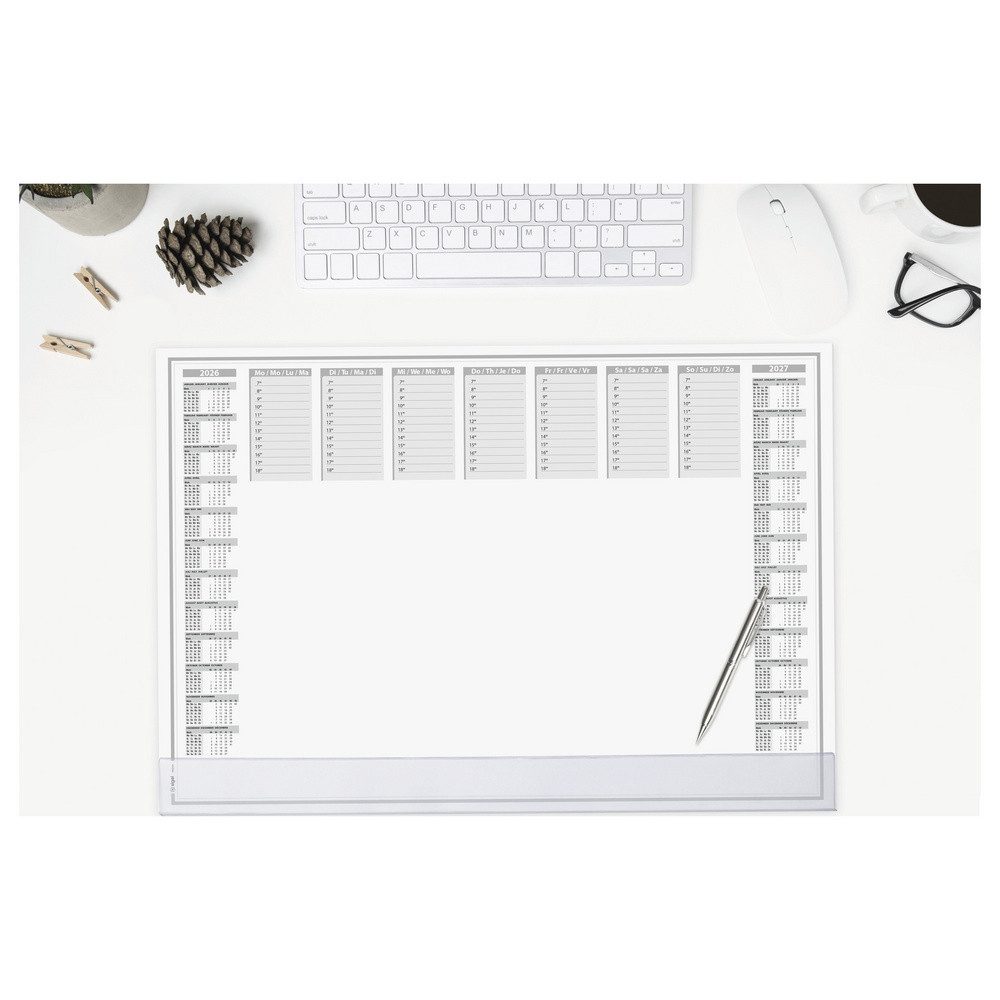 Sigel Schreibtischunterlage Sigel H6366 Schreibunterlage Papier Wochenplan mit Schutzklappe (B x