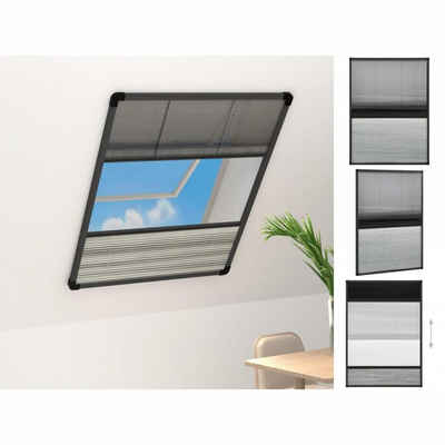 vidaXL Insektenschutz-Fensterrahmen Insektenschutz-Plissee für Fenster Alu 80x120 cm mit Jalousie Fliegeng