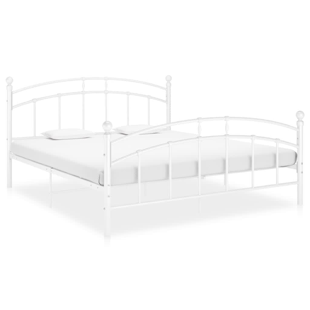 furnicato Bettgestell Weiß Metall 180x200 cm günstig online kaufen