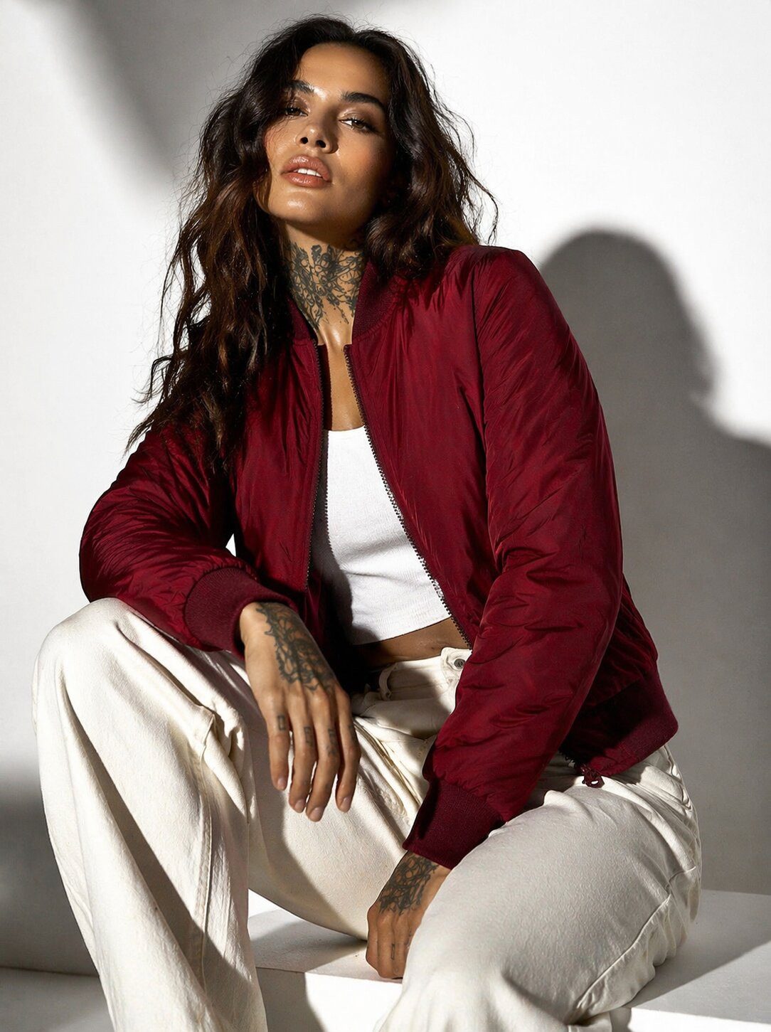 Bomberjacke Damen leichte Bomberjacke Jacke Sommer Frühling Übergangsjacke