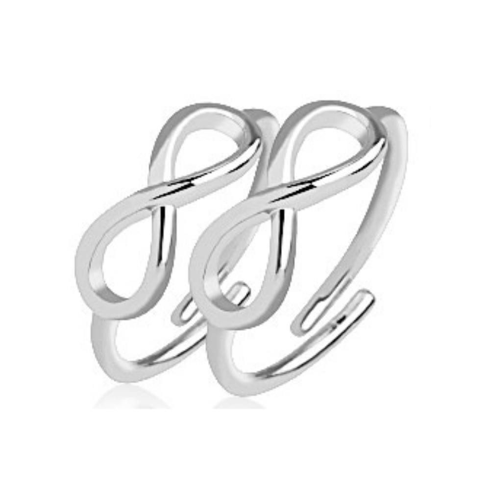 BUNGSA Zehenring Zehenring Infinity Silber aus Messing Unisex, Zehring Toering