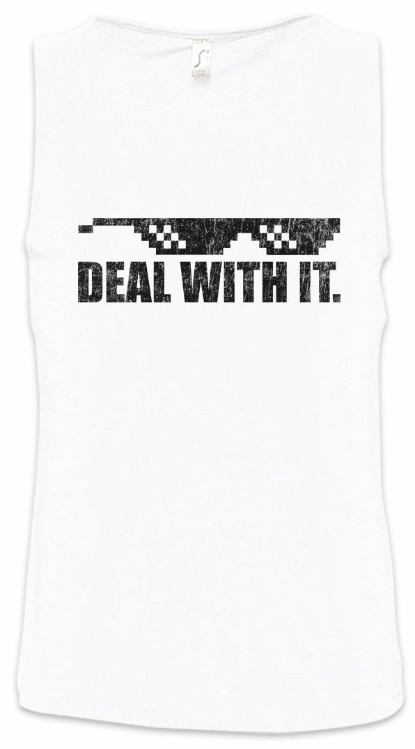 Urban Backwoods Tanktop Deal With It Ärmelloses T-Shirt Geek Nerd Pixel 8 Bit Retro Gamer Gaming Sonnenbrille Sunglasses Thug