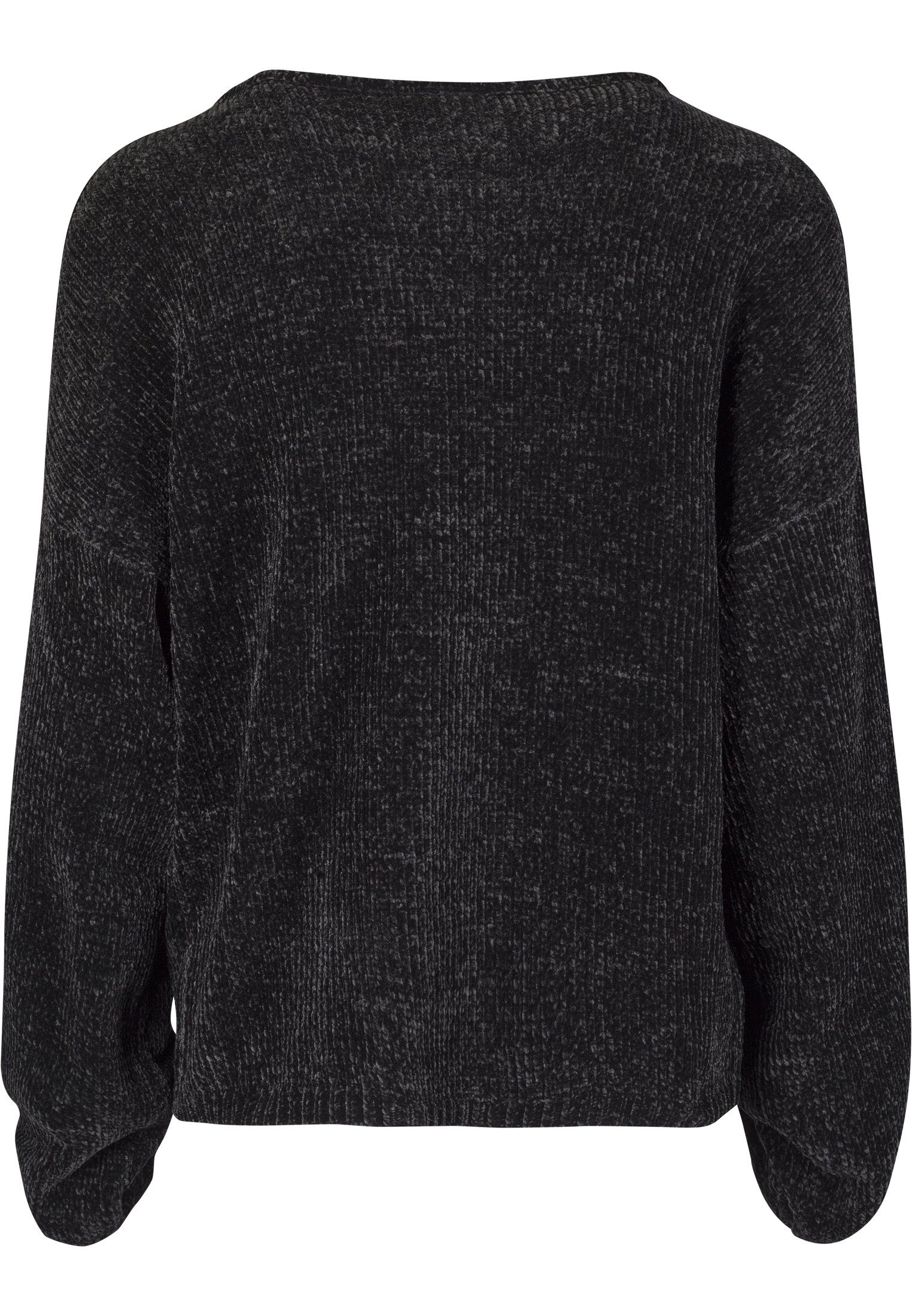URBAN CLASSICS Kapuzenpullover Damen Ladies TB2354 Oversize black (1-tlg) Sweater Chenille Oversize Chenille