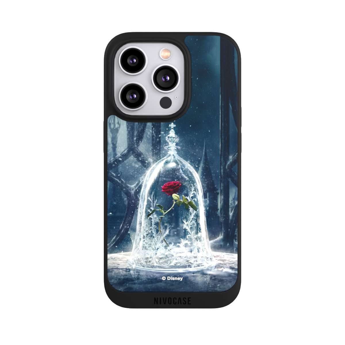 NIVOCASE Handyhülle Die Schöne und das Biest Disney Princess Rose Rose Under Glass Movie, Apple iPhone 14 Pro Handyhülle Hülle NIVOpure Case Schwarz