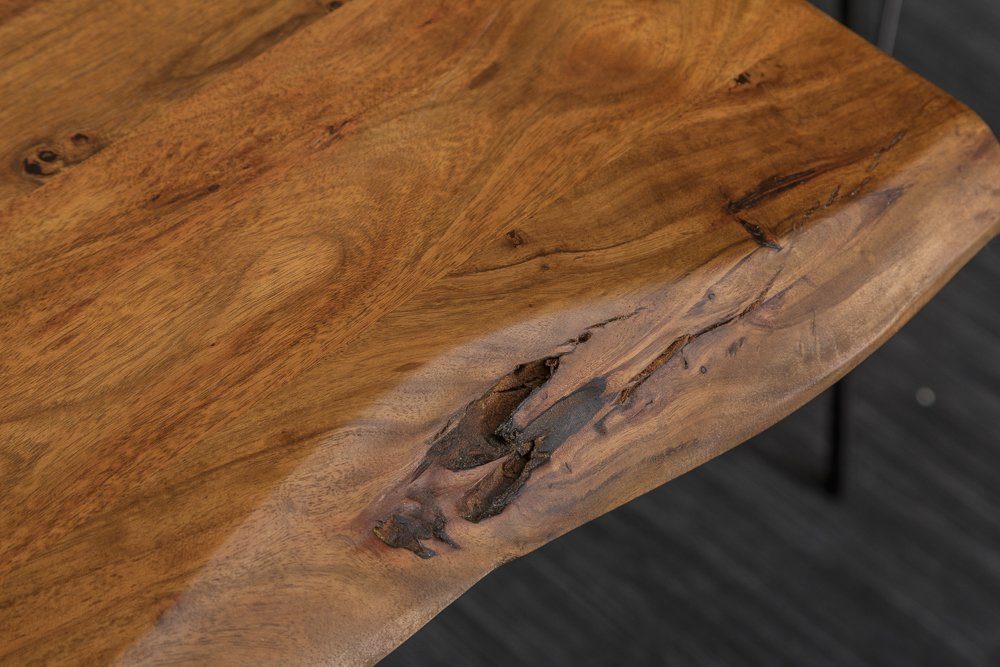 riess-ambiente Baumkantentisch MAMMUT NATURE 180cm X-Gestell honigfarben, Akazie Tischplatte Massivholz · · · · 3,5cm Baumkante