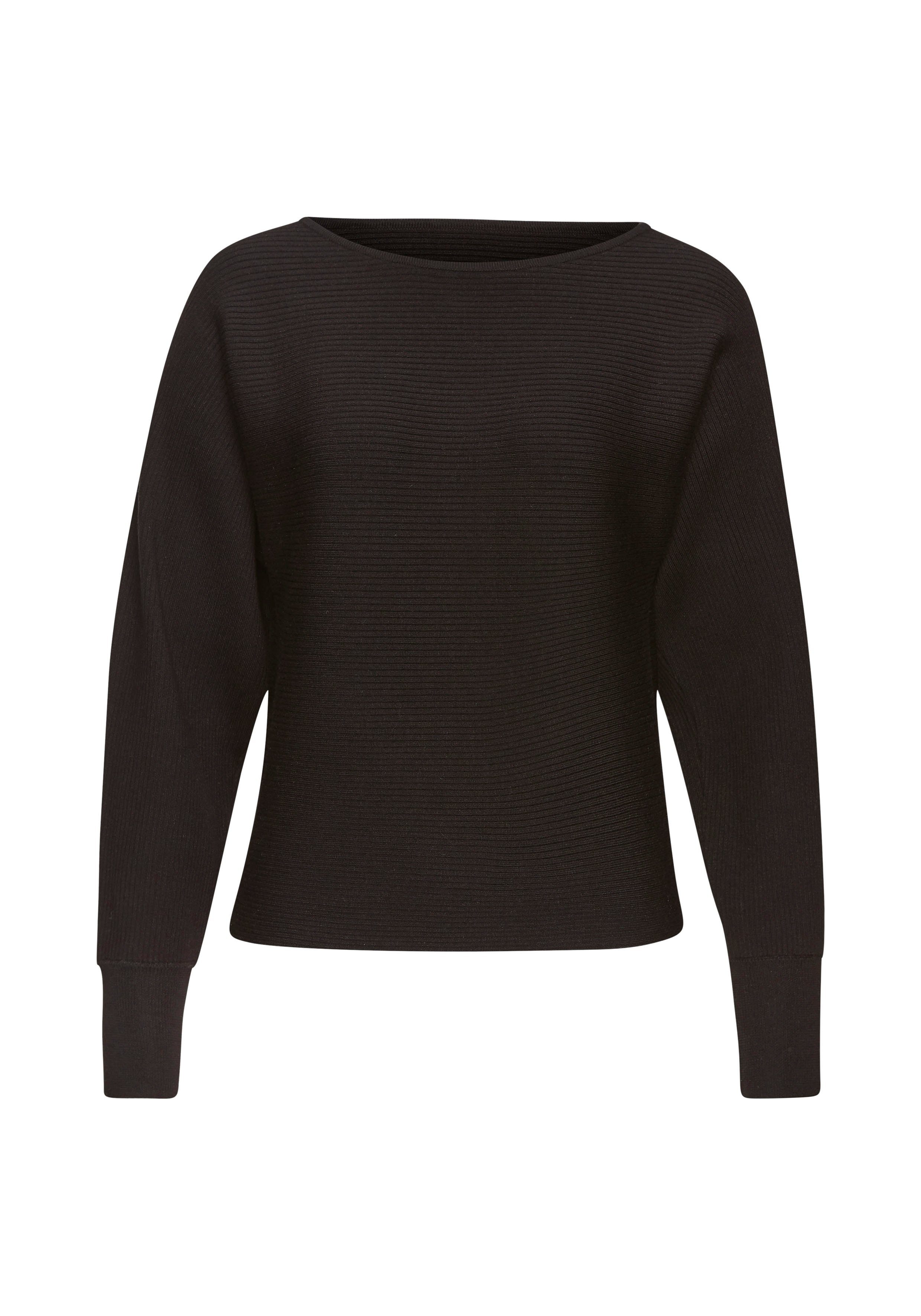 Vivance Strickpullover mit U-Boot-Ausschnitt, Fledermausärmel, Streifenoptik, Oversize