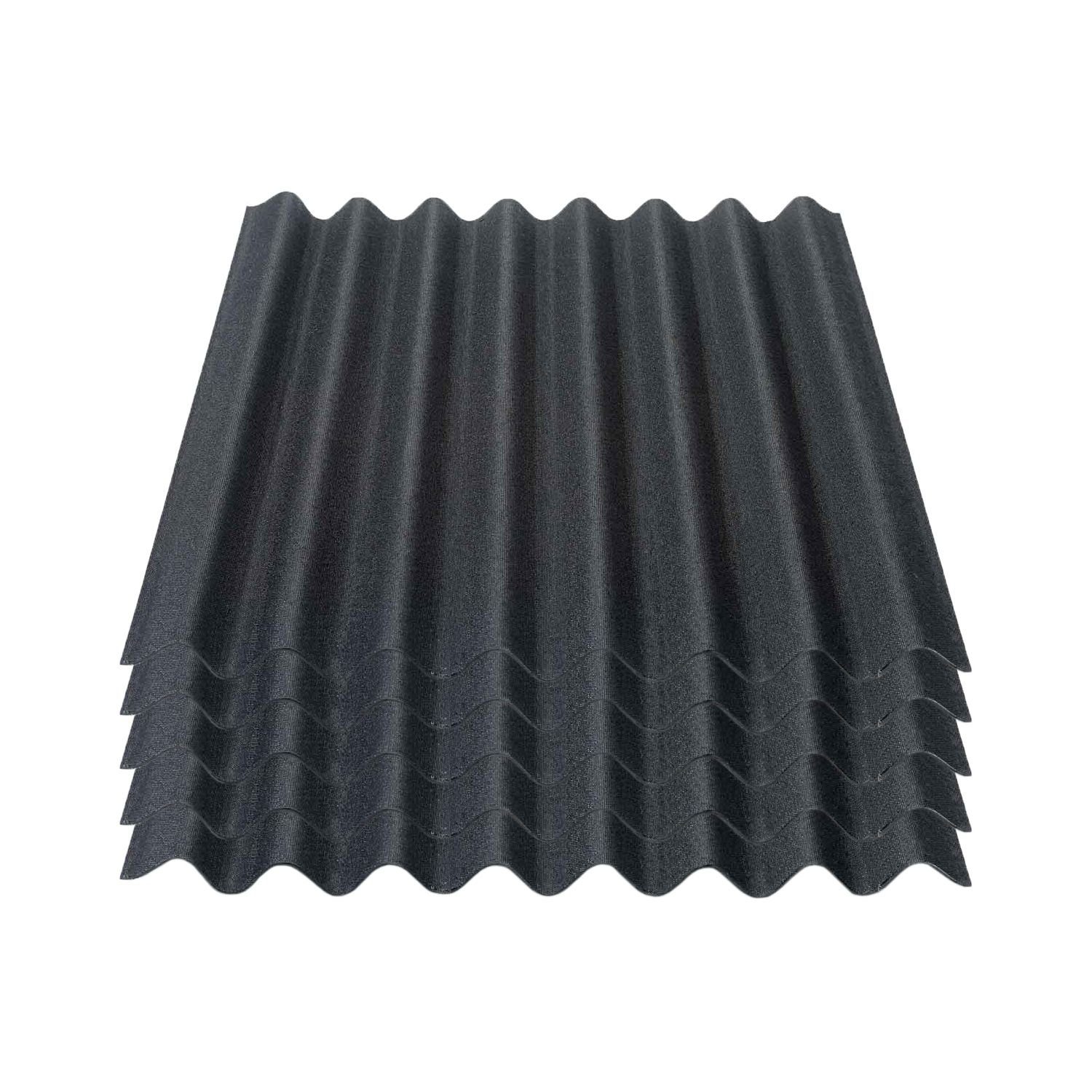 Onduline Dachpappe Onduline Easyline Dachplatte Wandplatte Bitumenwellplatten Wellplatte 5x0,76m² - schwarz, wellig, 3.8 m² pro Paket, (5-St)