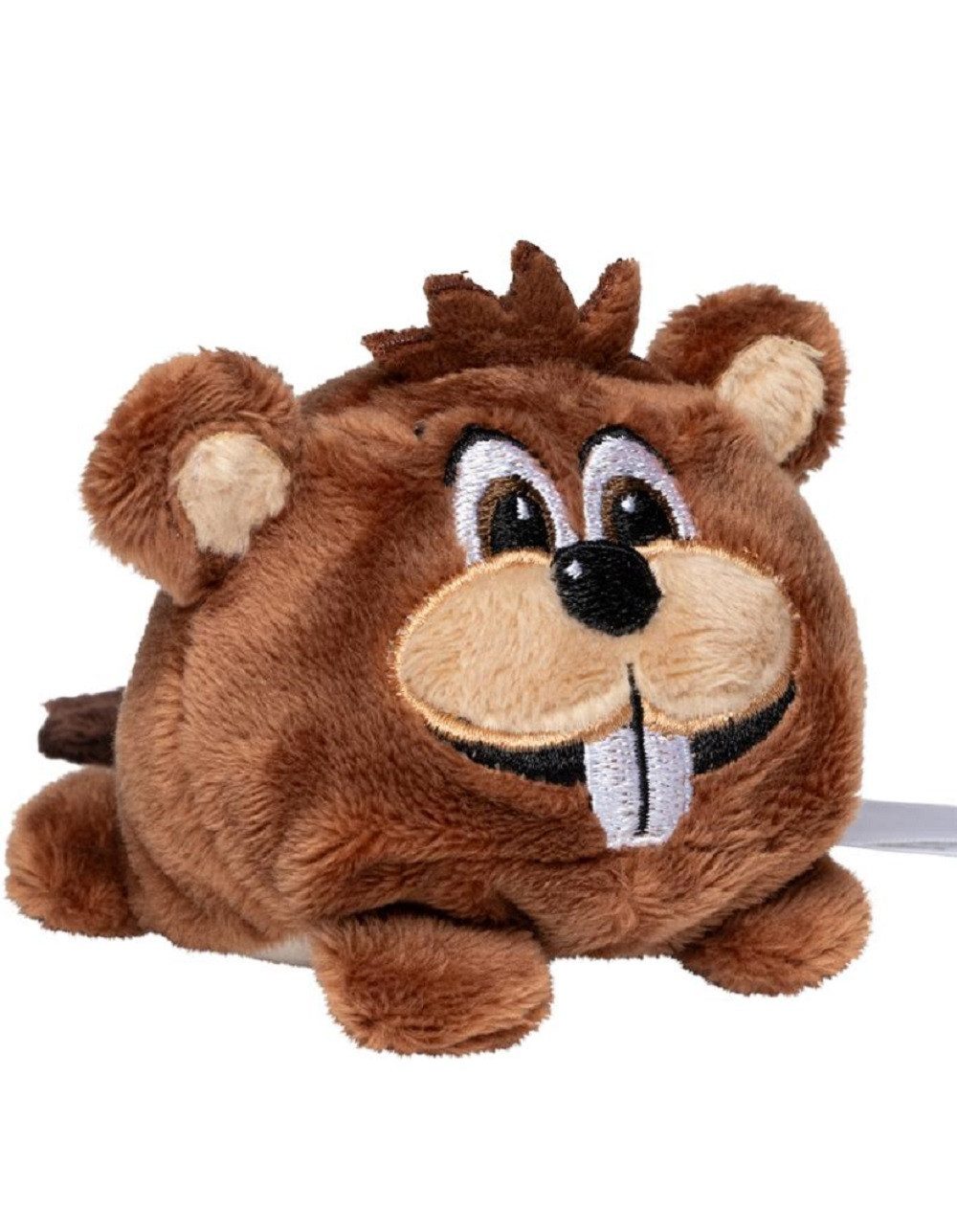 mbw Plüschfigur Maus / Hase / Biber - Schmoozies, Minifeet Plüsch, Knautschfigur (1-St), Unterseite aus Mikrofaser, Bildschirmreiniger, Tischdeko, Geschenke