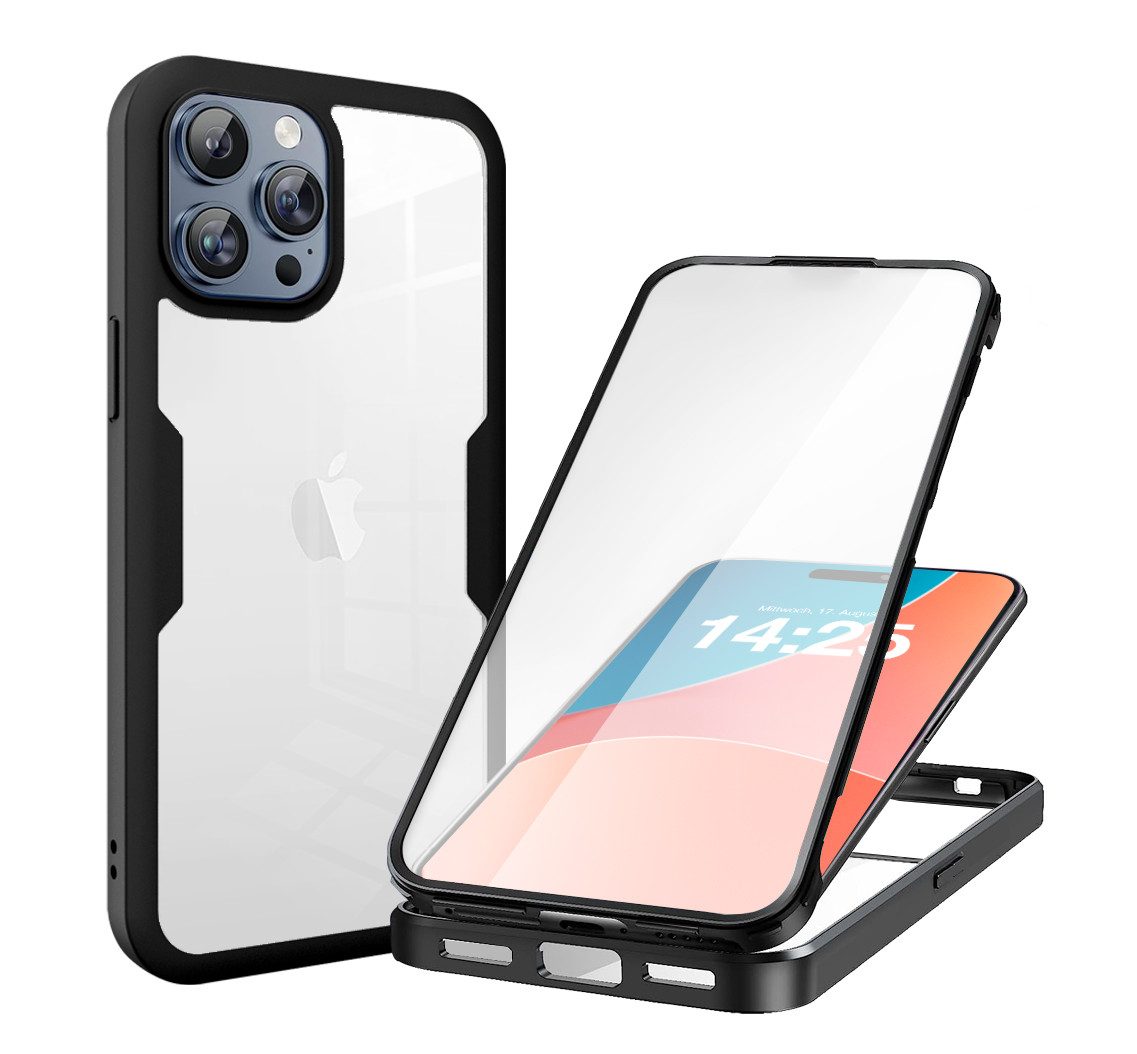 Tec-Expert Handyhülle 360 Grad Hülle für Apple iPhone 16 Pro 6.3 Zoll, 6.3, Rundum Schutz Cover Case Hülle robust
