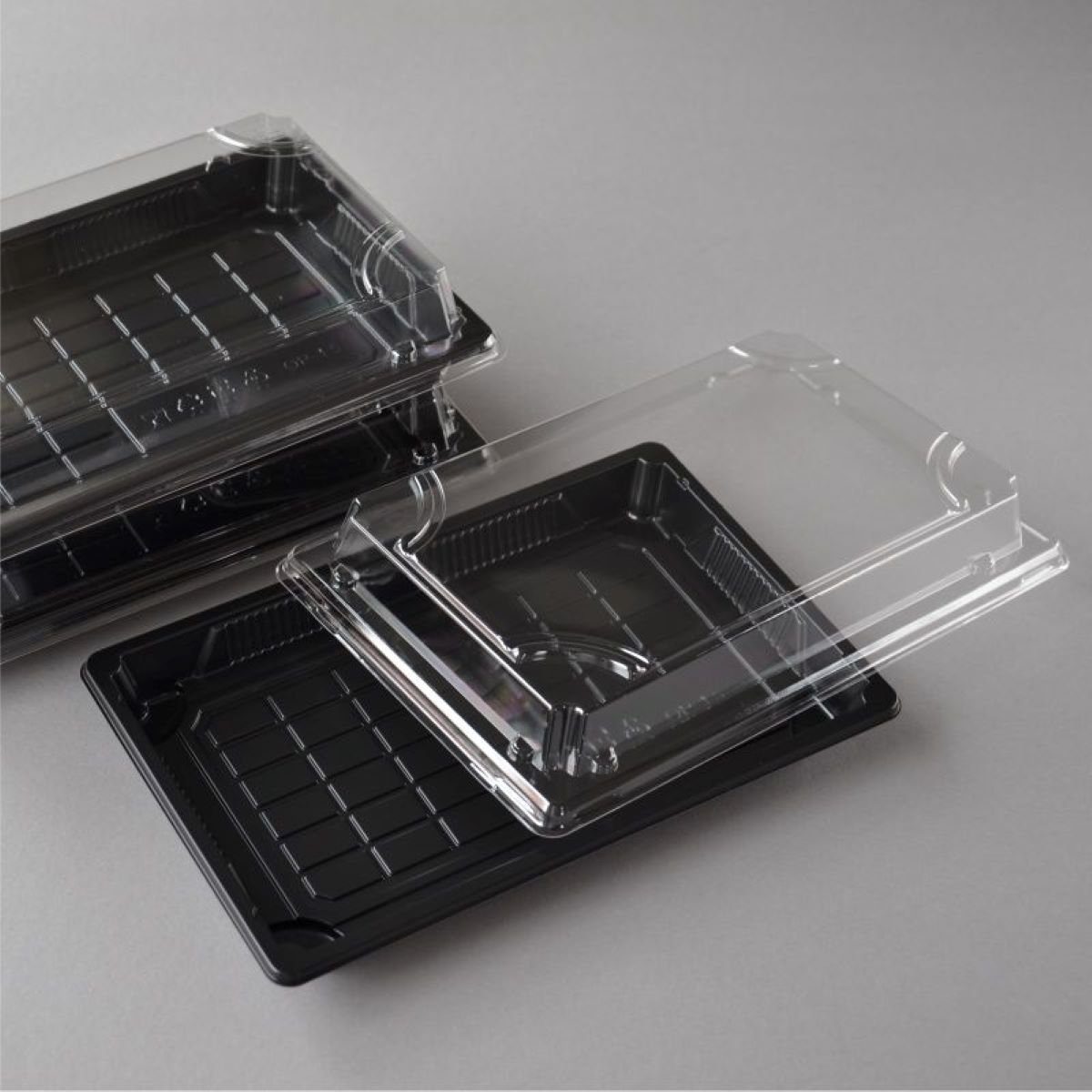 wellenförmigen 400 mm), Sushi Tray Schalen Boden, Box Verpackung mit 1.5 (216×136×30 Stück mit Sushi Einwegschale OP Sushi Deckel