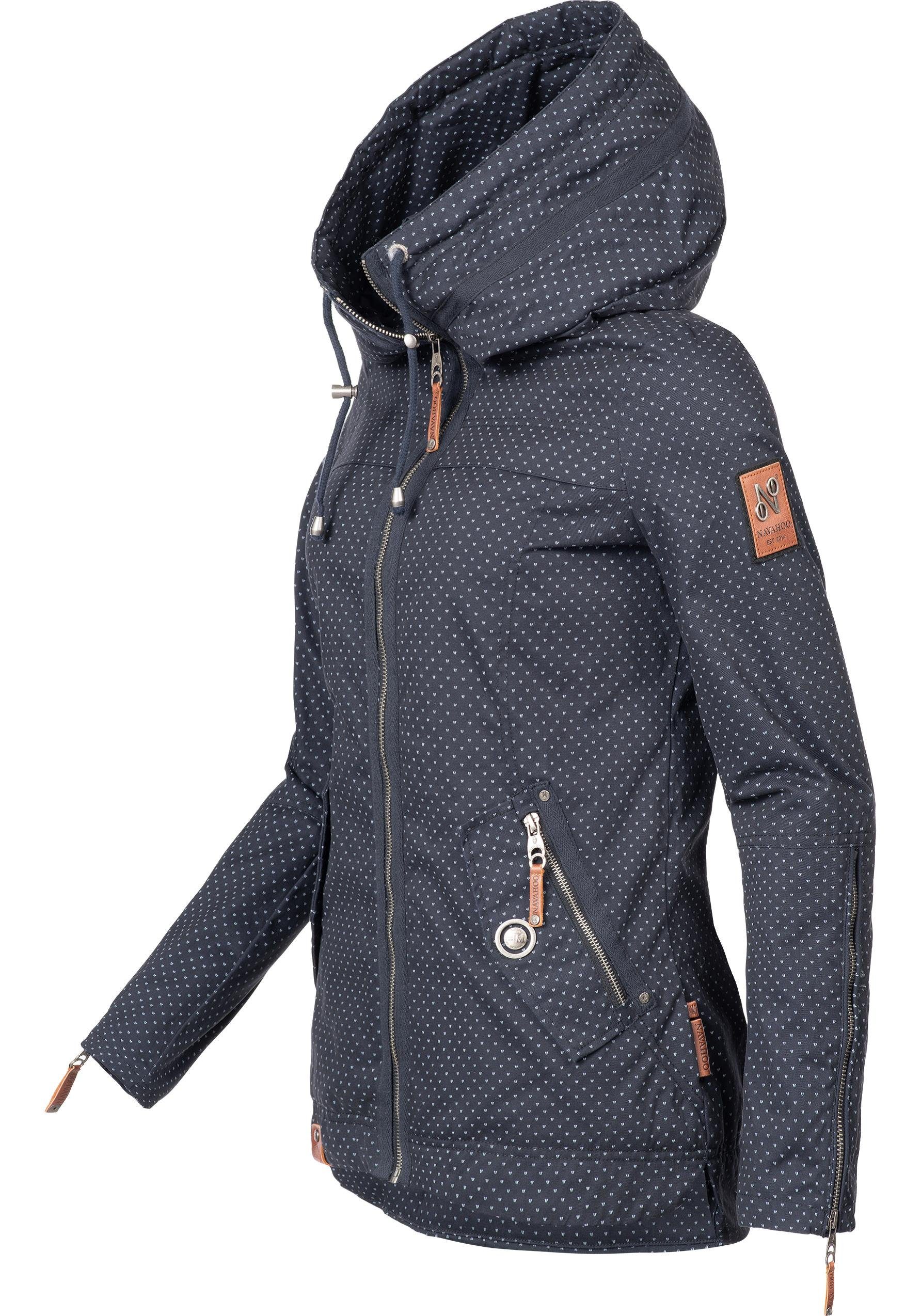 Navahoo Outdoorjacke Wekoo moderner Damen Übergangsparka aus Baumwolle mit Kapuze