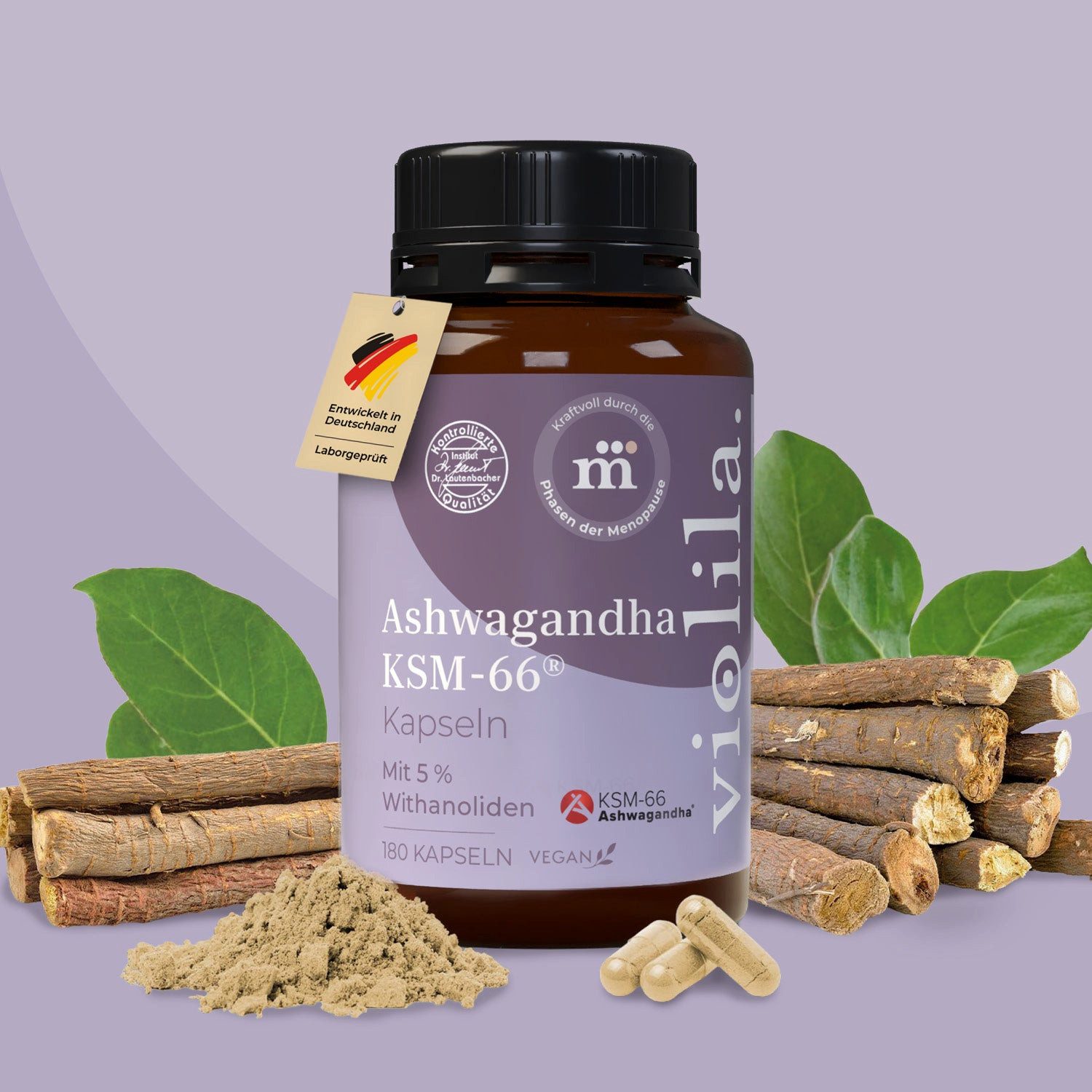 Ascopharm violila Ashwagandha KSM-66® Kapseln, 180 vegane Kapseln 1, 1 er
