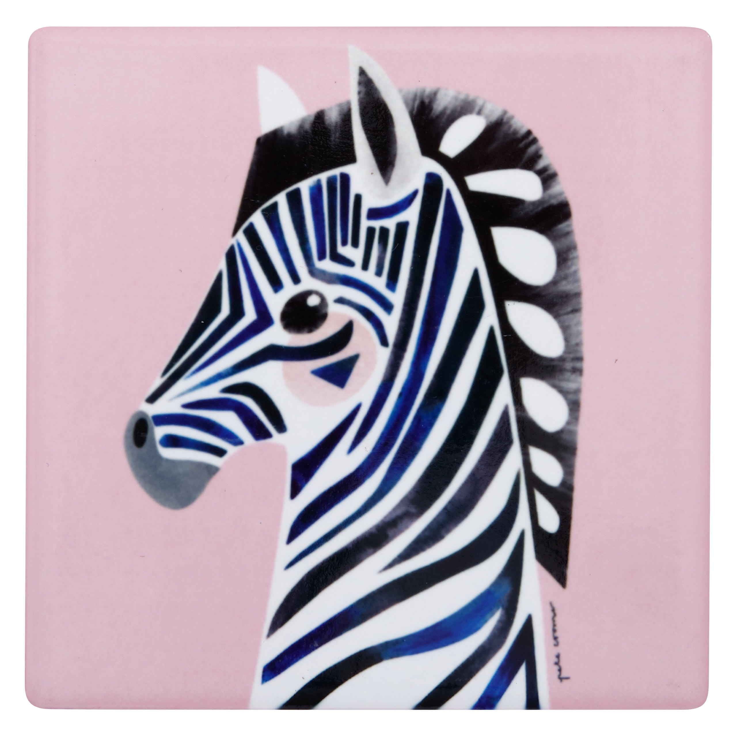 Maxwell & Williams Glasuntersetzer Untersetzer Pete Cromer Zebra, 1-tlg., Untersetzer Zebra (Tier Motiv) Keramik Kork