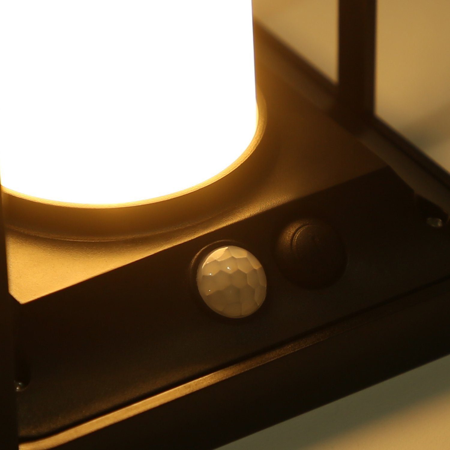ZMH LED Solarleuchte fest mit Bewegungsmelder Modern LED integriert, für Solarlampe Design, Außen LED 3000k