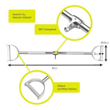 Sporttrend 24 Trainingshilfe Seilzug Set - Latzugstange + Rudergriff