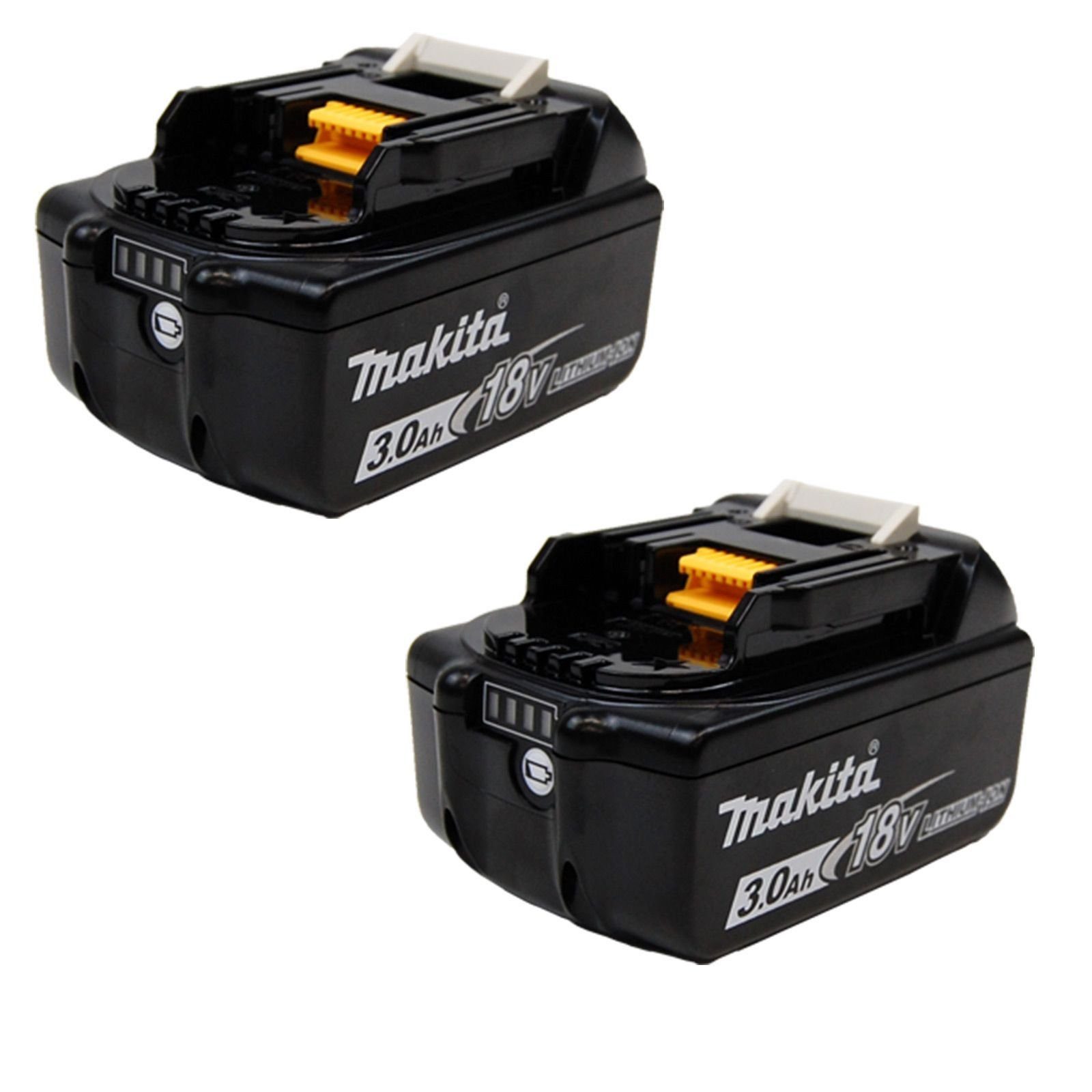 Makita Makita 2x BL1830B Akku 3,0 Ah 18V Li-Ion mit Ladestandsanzeige - ... Akku