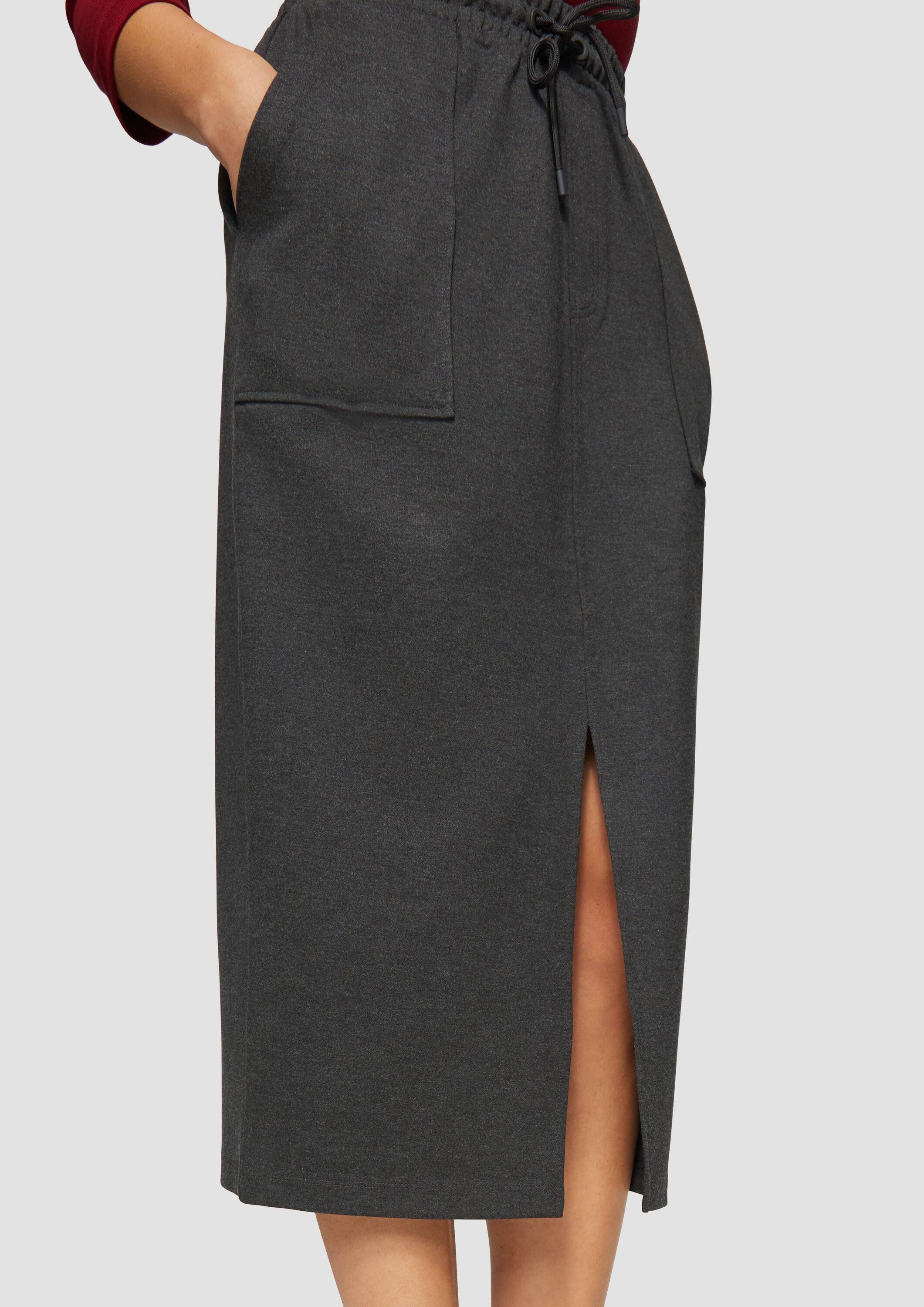 s.Oliver Midirock Rock Geschlitzter Midi-Rock aus Interlock-Jersey