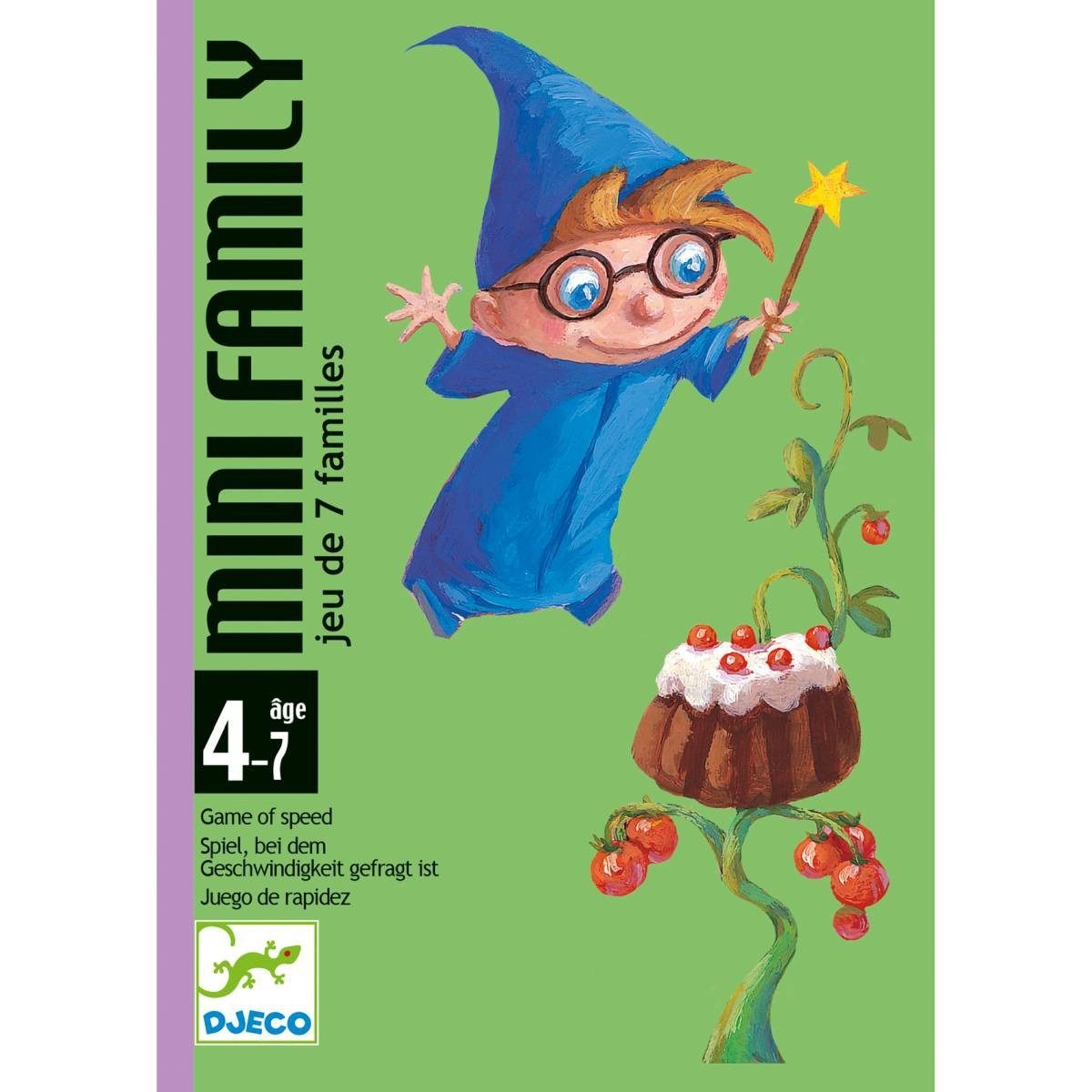 DJECO Spiel Mini Family Kartenspiel mit Tierfamilien für Kinder, Kartenspiel Mini Family, klassisches Quartettspiel