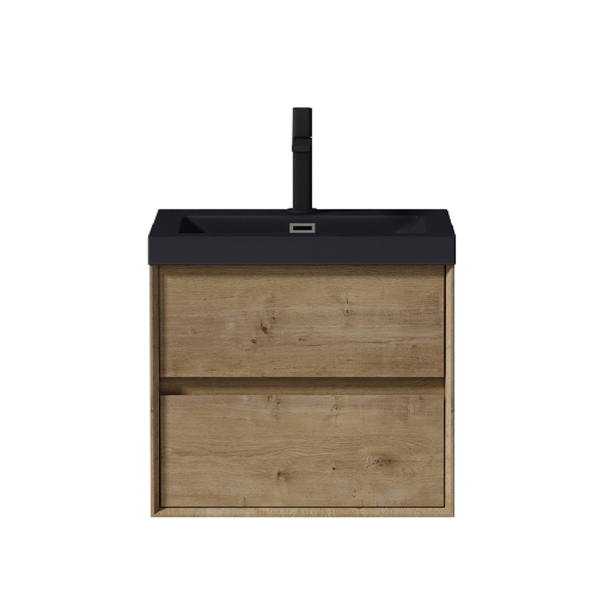 Mai & Mai Waschtisch-Set Waschtisch Anthrazit mit Waschbecken und 2 Soft-Close-Schubladen Rimo, Mineralguss-Waschbecken