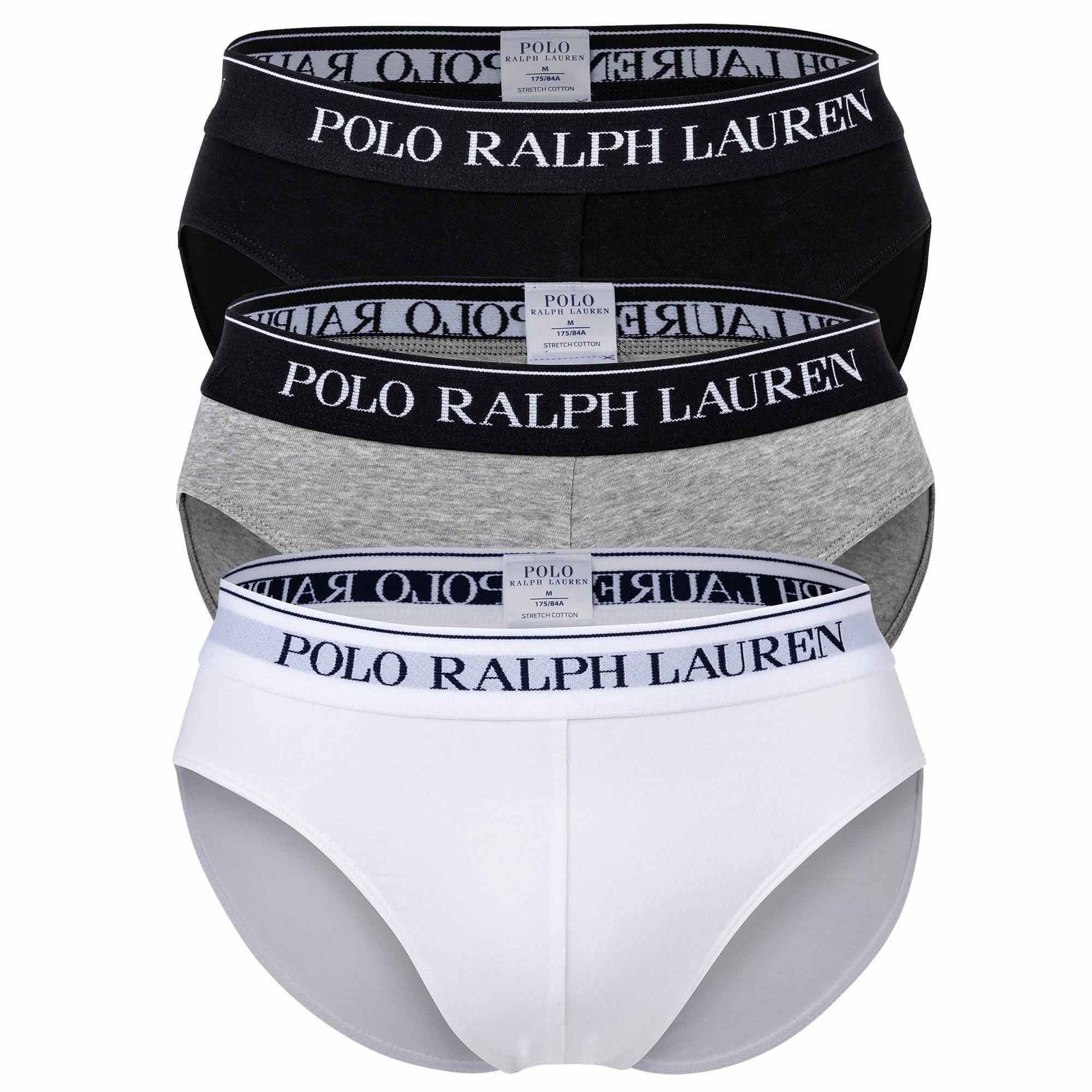 Polo Ralph Lauren Slip Herren Männer Slip Unterhose Brief Low Rise Schwarz/Weiß/Grau