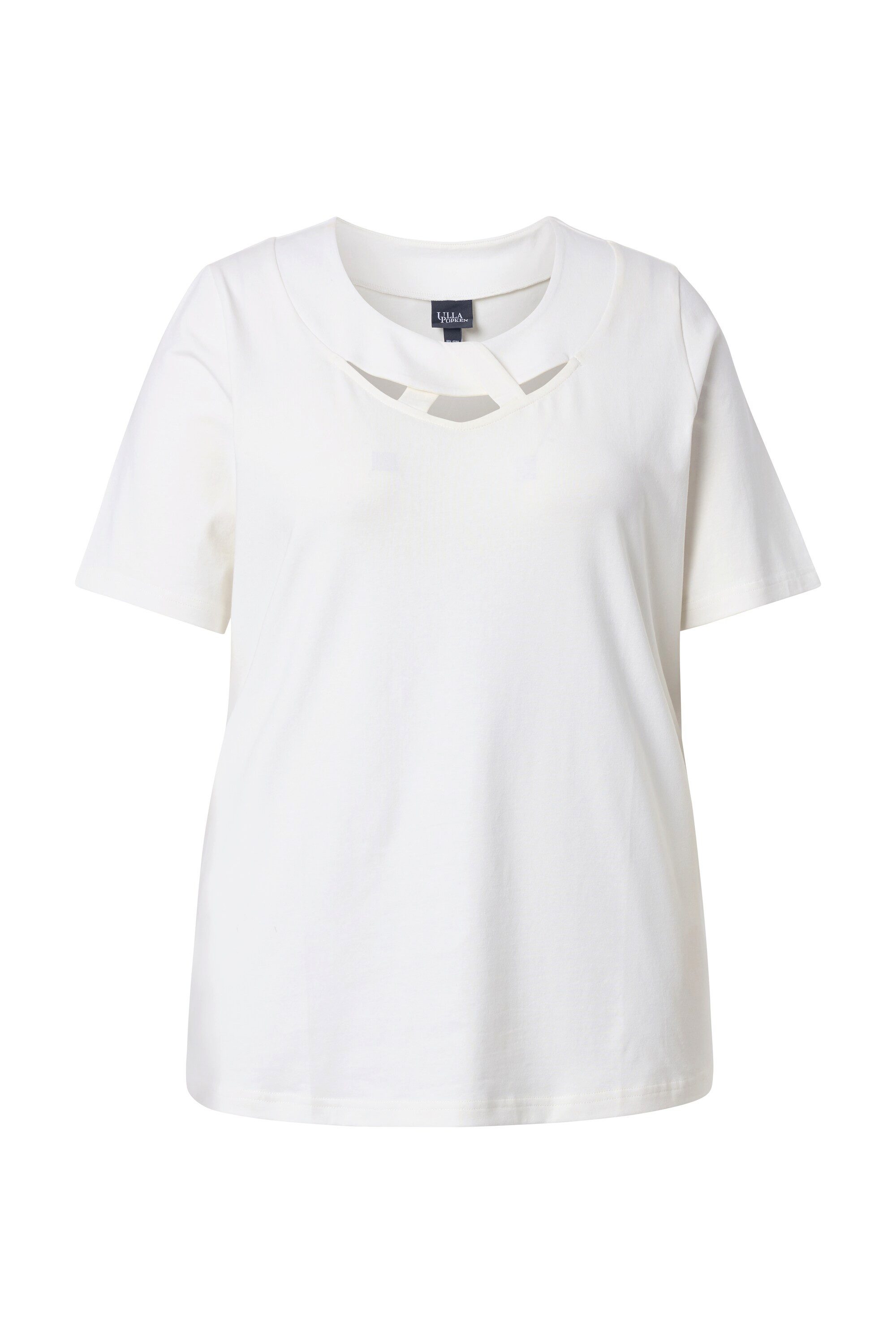 T-Shirt T-Shirt drapierter Rundhalsausschnitt Cut-Out