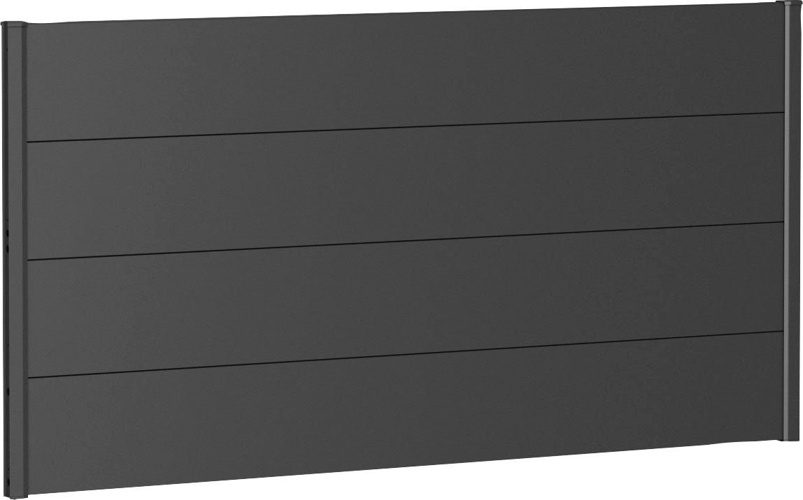 Biohort Sichtschutzelement, 4 Metall-Paneele und 2 Führungsschienen, LxH: 180x91 cm