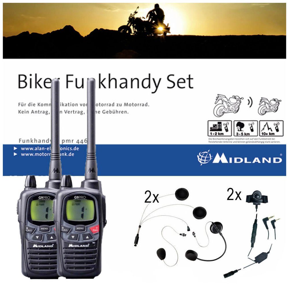 Walkie Talkie Midland G9 Pro Biker C923.S1 PMR-Handfunkgerät