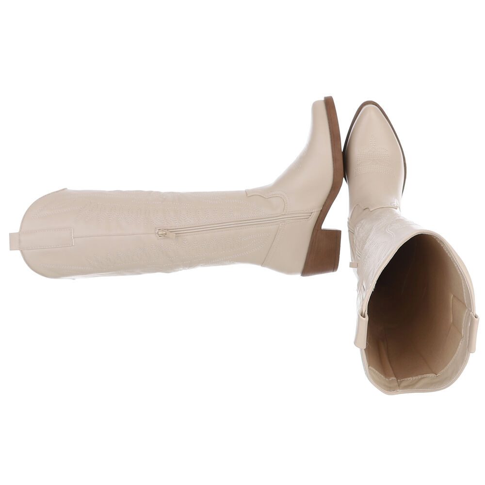 Ital-Design Damen Kniehohe Stiefel mit eleganter Stickerei Westernstiefel ( günstig online kaufen