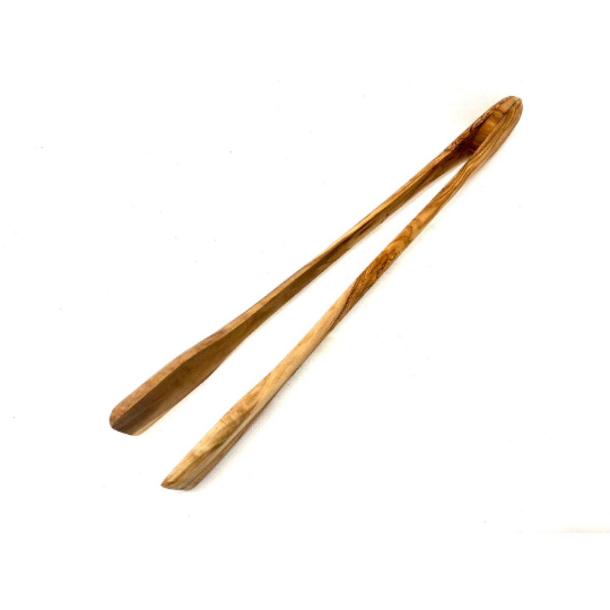 Olivenholz-erleben Grillzange aus Olivenholz – robust, hitzebeständig & stilvoll ca. 36 cm lang, Edle Olivenholz-Grillzange – sicherer Griff & rustikaler Charme
