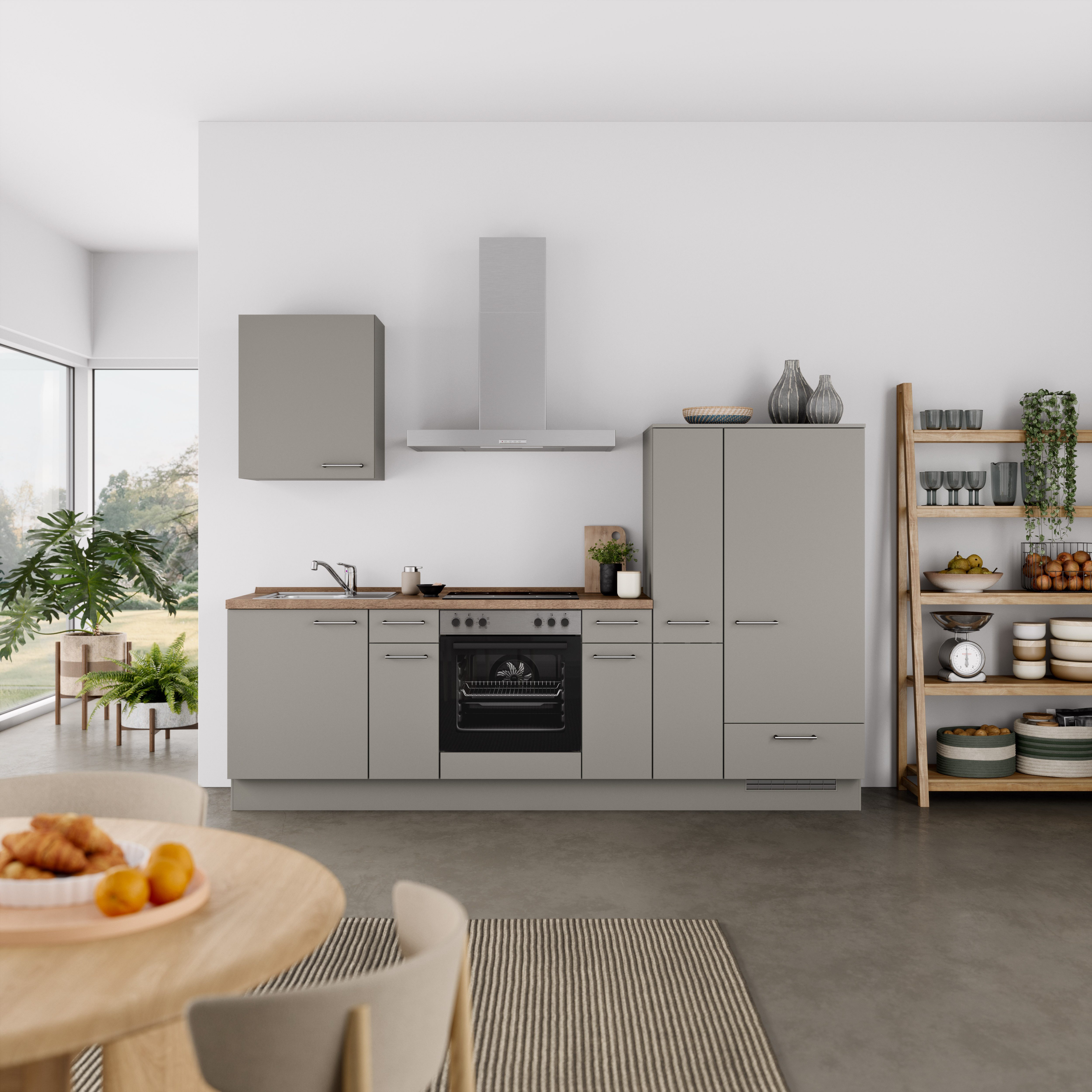nobilia® Küchenzeile "Laser I", NEU: individuell anpassbar mit gratis Profi-Beratung, vormontiert, 270 cm breit, optional mit verschiedenen E‑Geräte-Sets