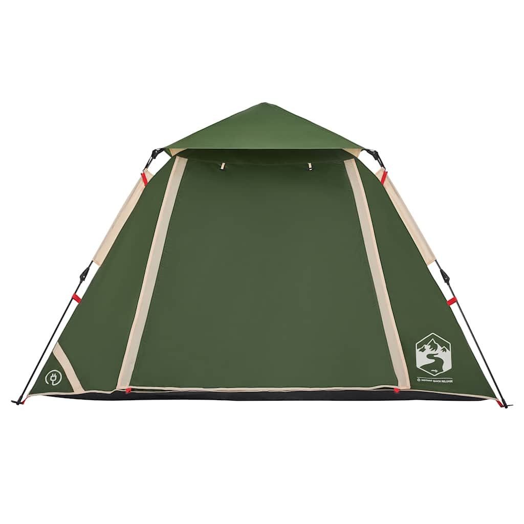 furnicato Faltzelt Campingzelt Kuppel 210x210x140 cm Grün, (1 tlg), Familienzelt für 4 Personen mit E-Anschluss und Quick-Release-System