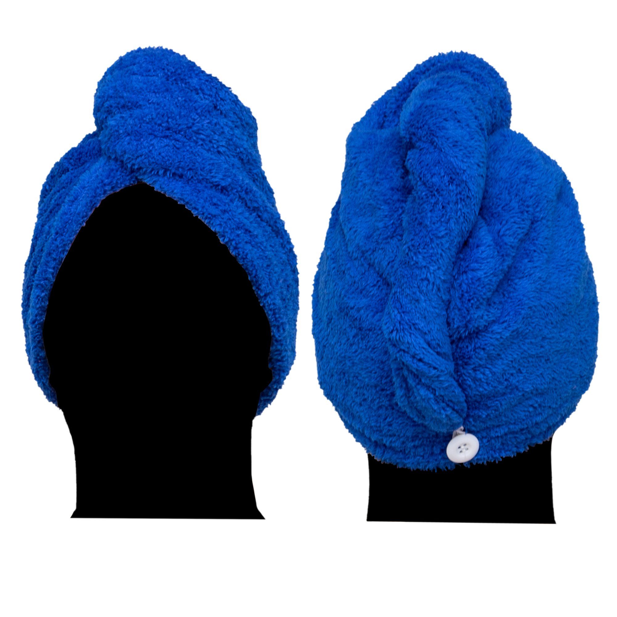 - Mikrofaser Dunkelblau Flauschiges Kopf-Handtuch, 400 Turban-Handtuch g/m² (1-St), Fleece Turban-Handtuch cosey