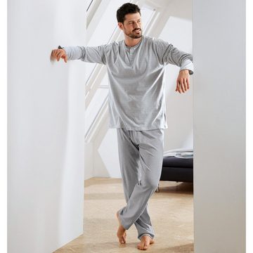 Erwin Müller Pyjama Herren-Schlafanzug (2 tlg) Single-Jersey Streifen