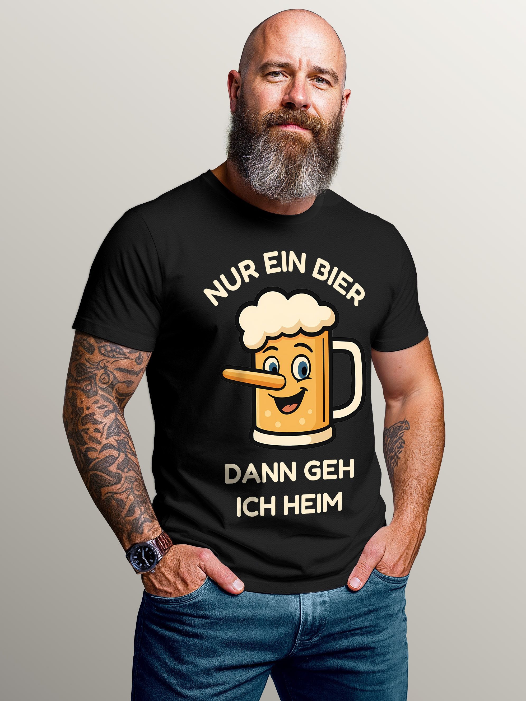 MoonWorks Print-Shirt Herren T-Shirt für das Oktoberfest Nur ein Bier dann günstig online kaufen