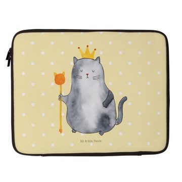 Mr. & Mrs. Panda Laptop-Hülle 20 x 28 cm Katze König - Gelb Pastell - Geschenk, Katzenmotive, erste, Für Reisen optimiert