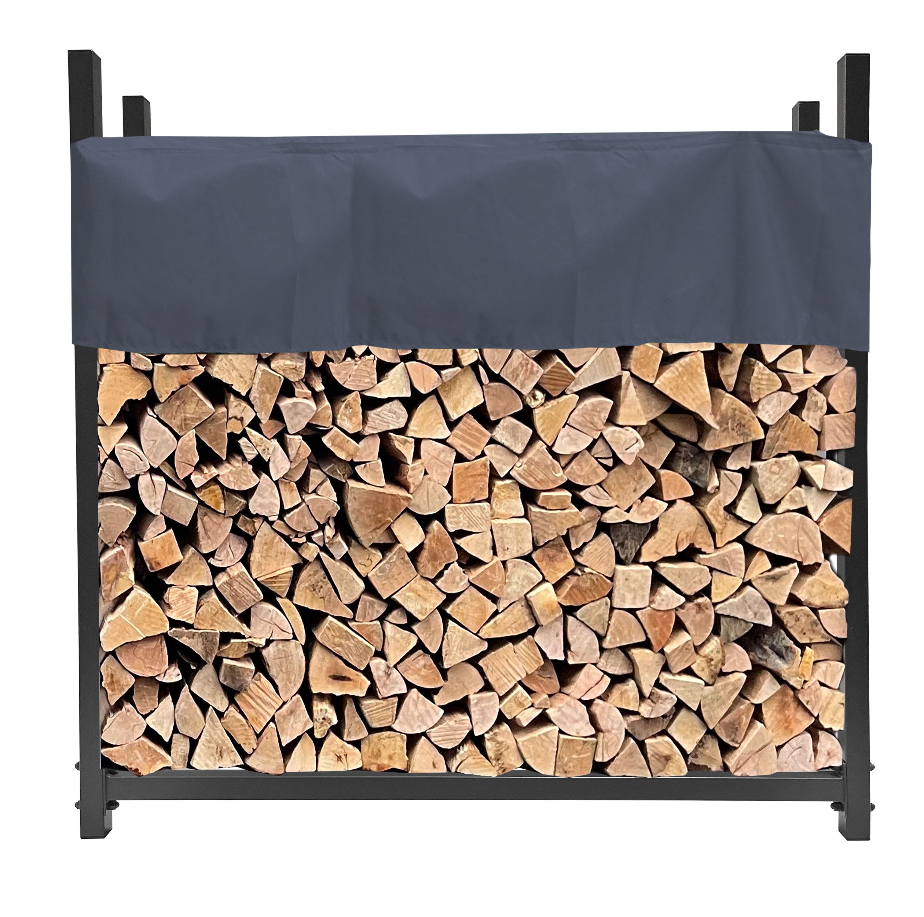 Quick Star Kaminholzregal Metall Kaminholzregale Außen 113 x 115 / 200 x 115 cm mit Schutzhülle, BxTxH:113x25x115 cm